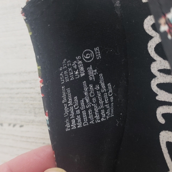 American Eagle black floral slipon ballet flats w bow elastic back heel Size 6 - Picture 7 of 9